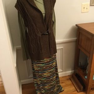 MULTI COLORED KNIT MAXI SKIRT